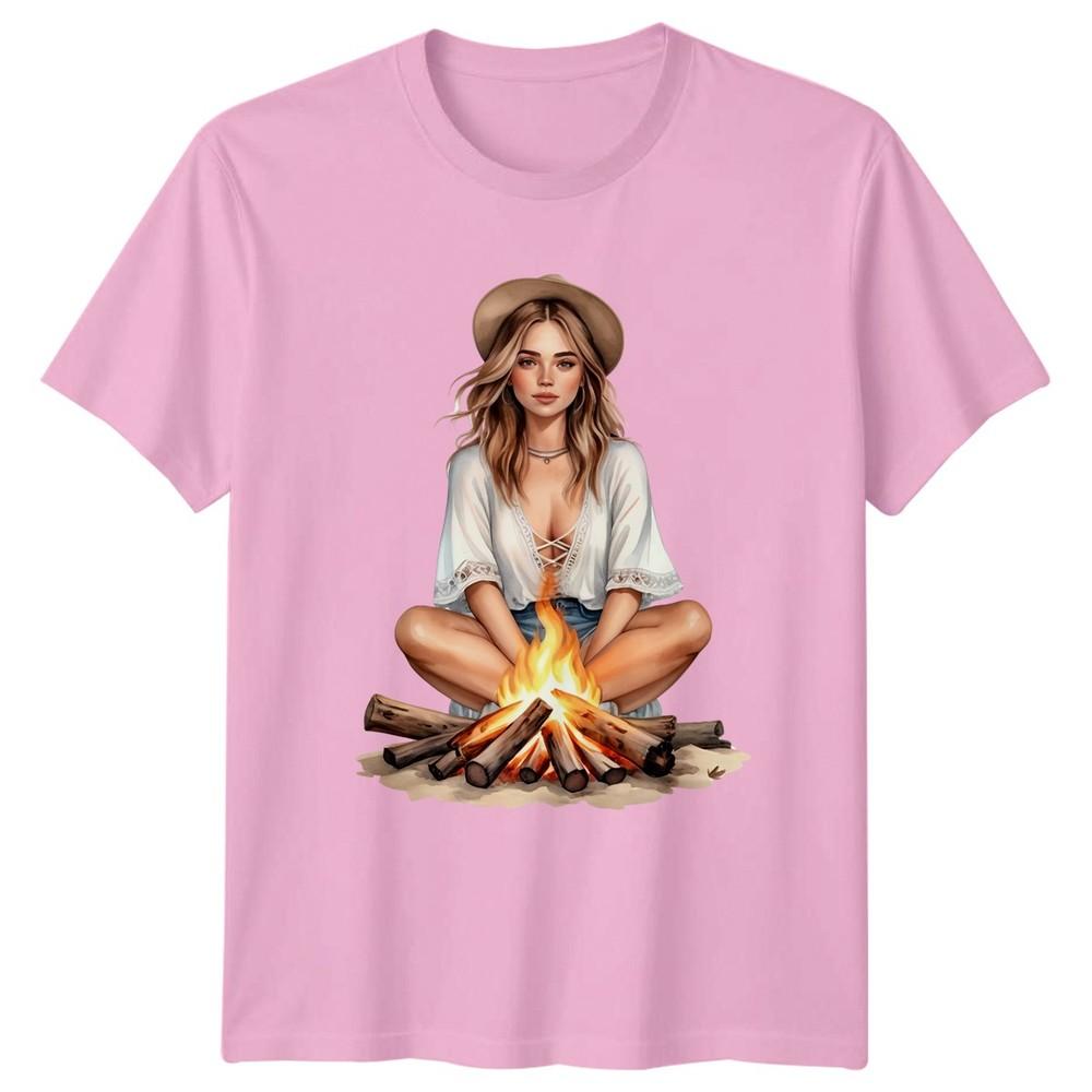 Unisex Campfire Camping Outdoors Unisexs Unisexs Graphic Tee Shirt