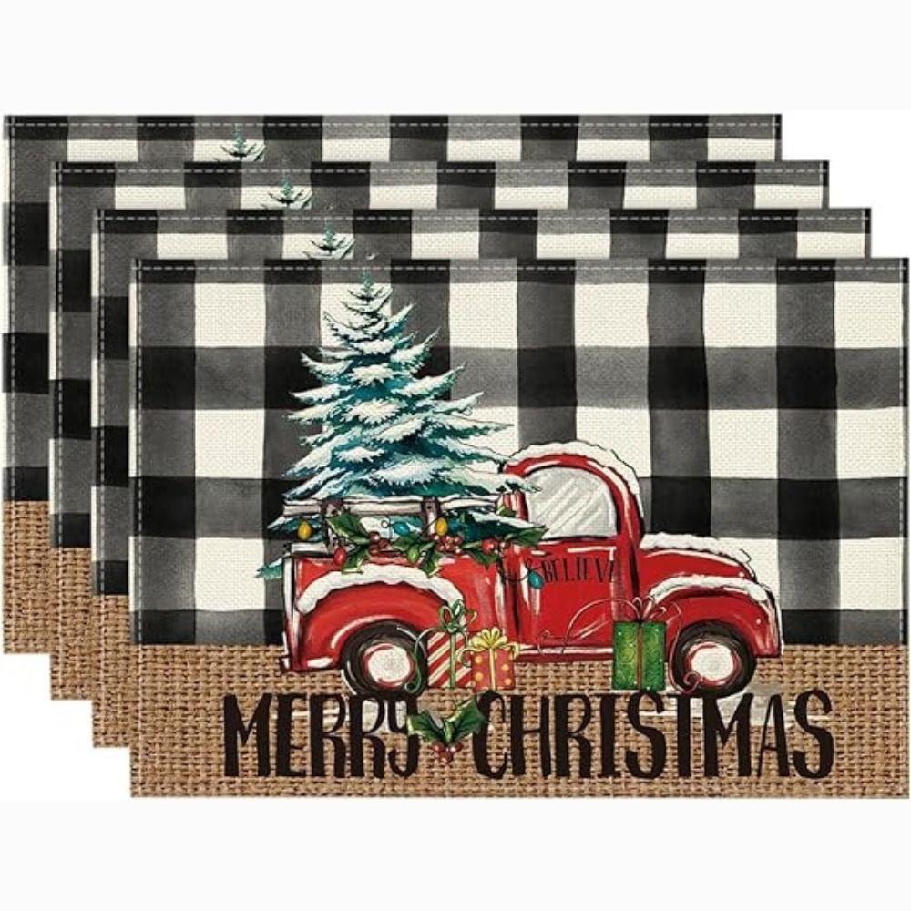 Защитный коврик для обеденного стола, Термостойкий коврик для рождественского ужина, Изоляционная подставка, Праздничное украшение