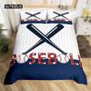 Пододеяльник с бейсбольным принтом, полиэстер, спортивный комплект постельного белья, King Baseball Gaming, геометрическая полоса, пододеяльник для мальчика и девочки, любителя мяча