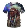 Новые футболки с 3D принтом индейцев и графикой, летняя модная индивидуальная винтажная футболка, Мужская футболка с интересным рисунком персонажей, топ