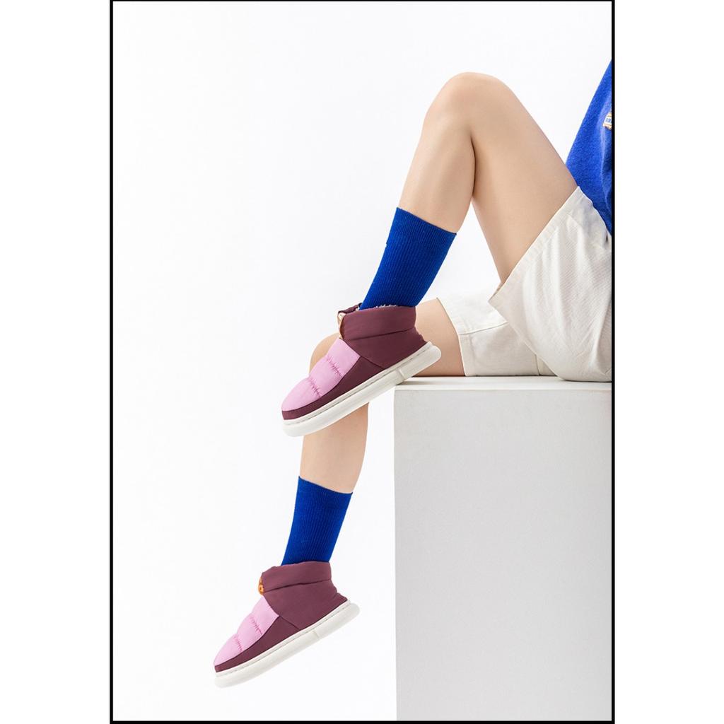 Medium High Top, Down and Cotton Shoes, Contrasting Colors, Men's and Women's, Couple's Styles, External Shoes, Warm Shoes, Plush Shoes