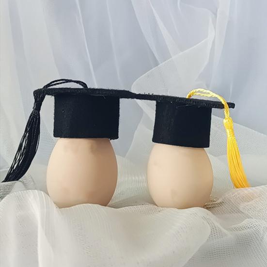 25 шт. мини-шапочек для выпускников, фетровая маленькая шляпа доктора с золотыми кисточками, крышка для бутылки, кекс