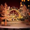 Wooden Christmas LED Bridge Light Ornament Christmas Scene Decoration Home Semi Circular Creative Ornament Atmosphere Light