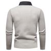 Men's Casual Patchwork Fake Two-piece Knitted Inner Sweater, Men's Warm Lapel Shirt Sweater