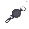 Badge Reel Pull Keychain Retractable Id Holder Security Card Clip Key Ring Black