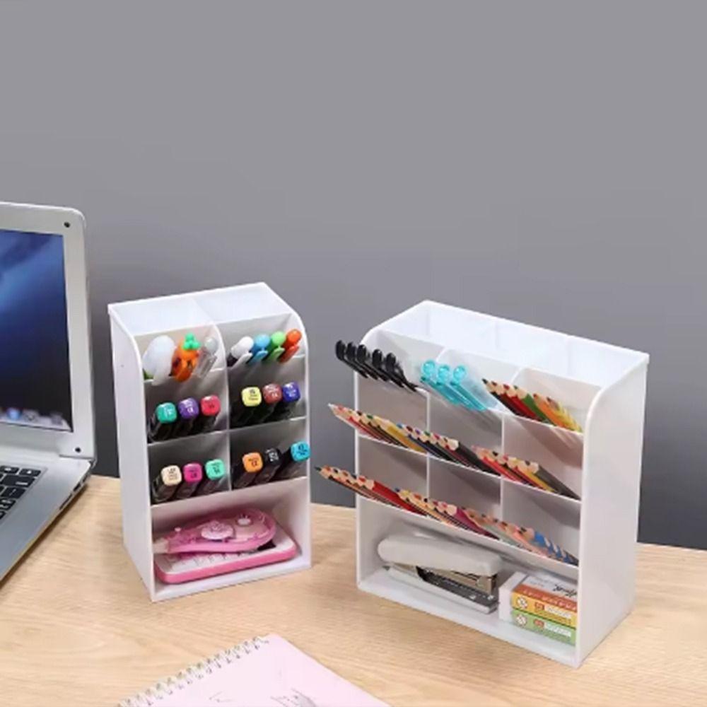 9/13 Grids Desktop Storage Box Oblique Insertion Cosmetics Storage Box Oblique Pen Holder  Home