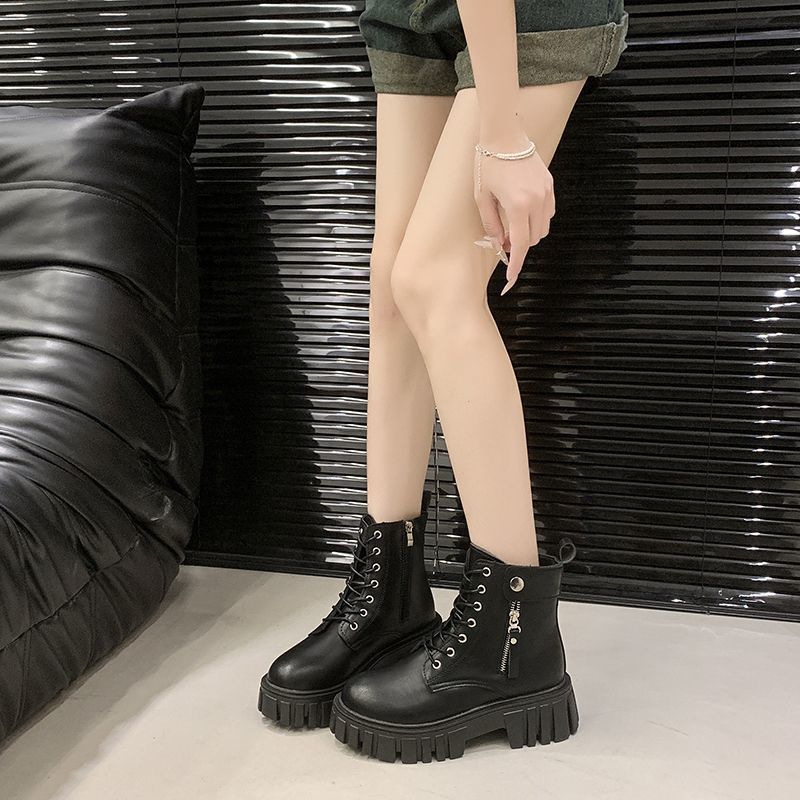 2025 осень новые британские супермягкие и удобные на толстой подошве милые и крутые универсальные ботинки Мартин на шнуровке простые повседневные короткие ботинки