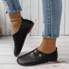 2024 Summer Women's Soft Leather Slip-On Flat Shoes, Round Toe, Plus Sizes Available