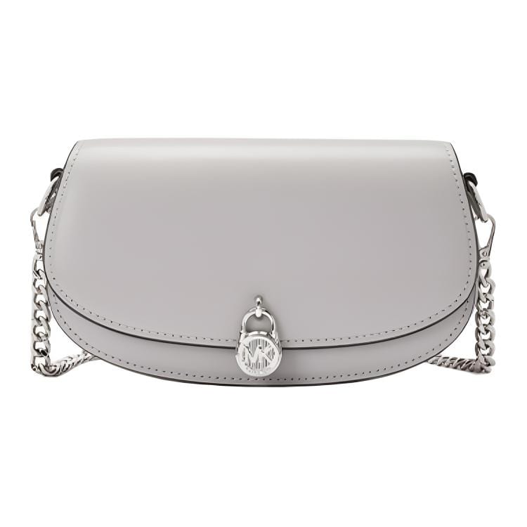 MICHAEL KORS Mila Cow Leather Shoulder Bag, Crossbody Bag Small Women's Pearl Gray 35T5SIMC5L-PEARL GREY