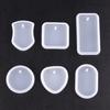 6pcs DIY Keychain Pendant Silicone Mold Set Crystal Epoxy Resin Mold Round Rectangle Pendants Jewelry Making Casting Mould