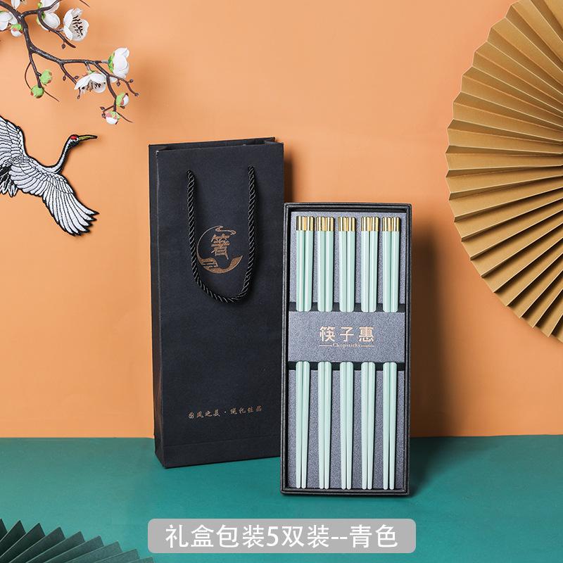 Набор из 5 пар китайских палочек для еды, многоразовые, нескользящие, японские палочки для суши, набор палочек для еды, кухонная посуда, подарочный набор 2025 новинка