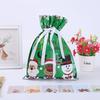 5Pcs Drawstring Gift Bag Santa Claus Snowman Candy Cookie Packaging Bag Christmas Candy Bags