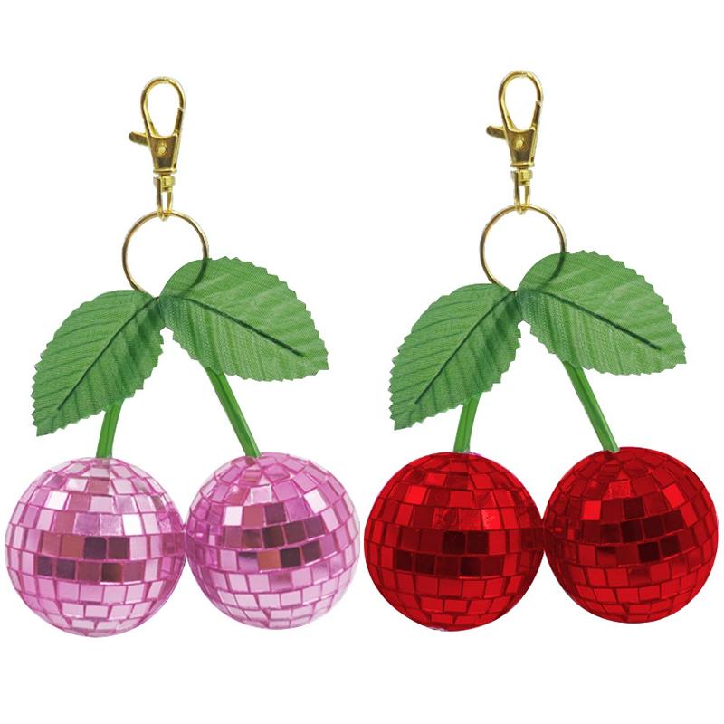 WTEMPO Свадебный Розовый Красный Вишня Диско-шары Брелоки Сделай сам Сумки Рюкзаки Подвески Подвески Ключ от двери Ключ от машины Брелоки Украшения
