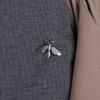 1Pair Vintage Gold Silver Color Retro Bee Brooches Men Women Metal Suit Collar Pins