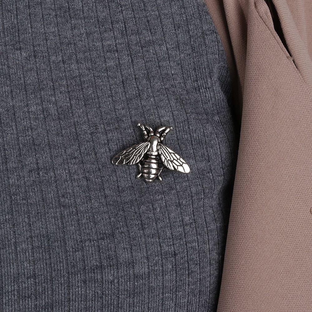 1Pair Vintage Gold Silver Color Retro Bee Brooches Men Women Metal Suit Collar Pins