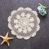 1pcs Round Table Cloth Crochet Lace Cotton Cover Mat Banquet Wedding Decoration
