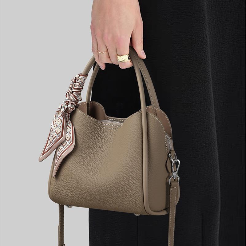 Сумка-ведро для женщин, новая осенне-зимняя женская сумка из натуральной кожи, большая вместительная ручная сумка через плечо, сумка-корзина для овощей