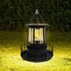 LED Solar Powered Lighthouse, 360 Degree Rotating Solar Lighthouse Outdoor, IP65 Waterproof Solar Lighthouse Garden Courtyards Lamps for Patio Garden