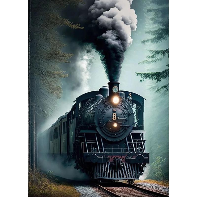 Винтажная Железная дорога Ретро Железнодорожный Паровоз Локомотив Пейзаж Художественный Постер Холст Картина Настенные Принты Картина Комната Домашний Декор