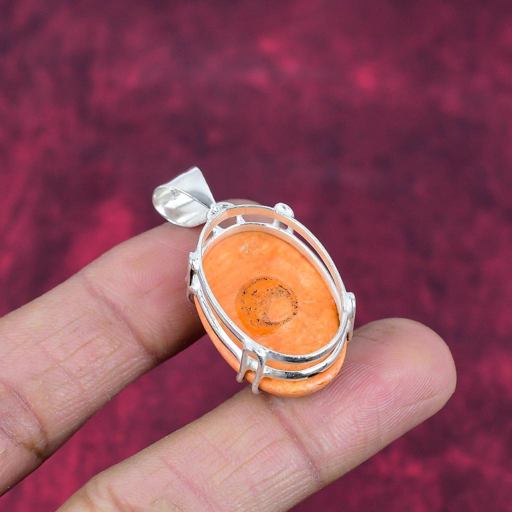 Подвеска из красного коралла с губкой, ювелирные изделия из драгоценных камней, кулон из стерлингового серебра 925 пробы, подарок для женщин, кулон ручной работы