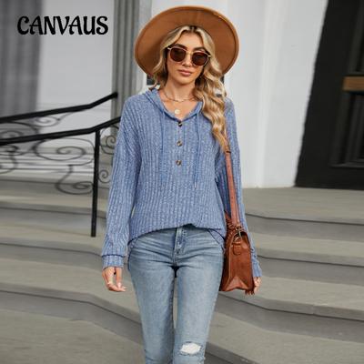 Осенне-зимняя женская однотонная толстовка больших размеров с капюшоном и пуговицами, свободная, с длинным рукавом