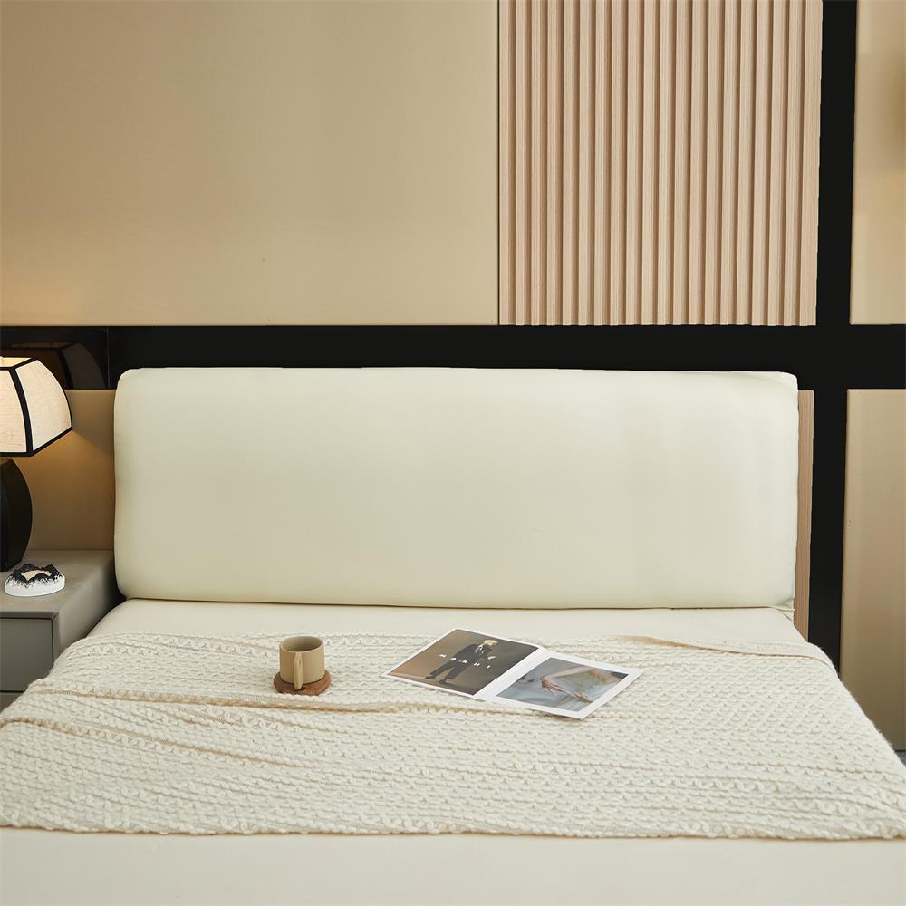 Чехол из искусственной кожи на изголовье кровати, эластичный чехол для изголовья кровати, универсальный пыленепроницаемый декоративный чехол для мебели