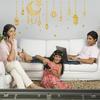 1set Eid Theme PVC Wall Stickers Wall Decoration Star Pattern 290x980mm 2pcs/set