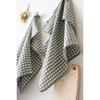Lot de 2 essuie-mains "Vickie" 50 x 70 cm Tissé teint "Gaze de Coton" l'Effet Papillon - Vickie Romarin -