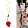 Cute Cherry Strawberry Peach Phone Charm Straps Key Hangings Pendants Fashion Bag Decoration Lanyard Purse Accessories