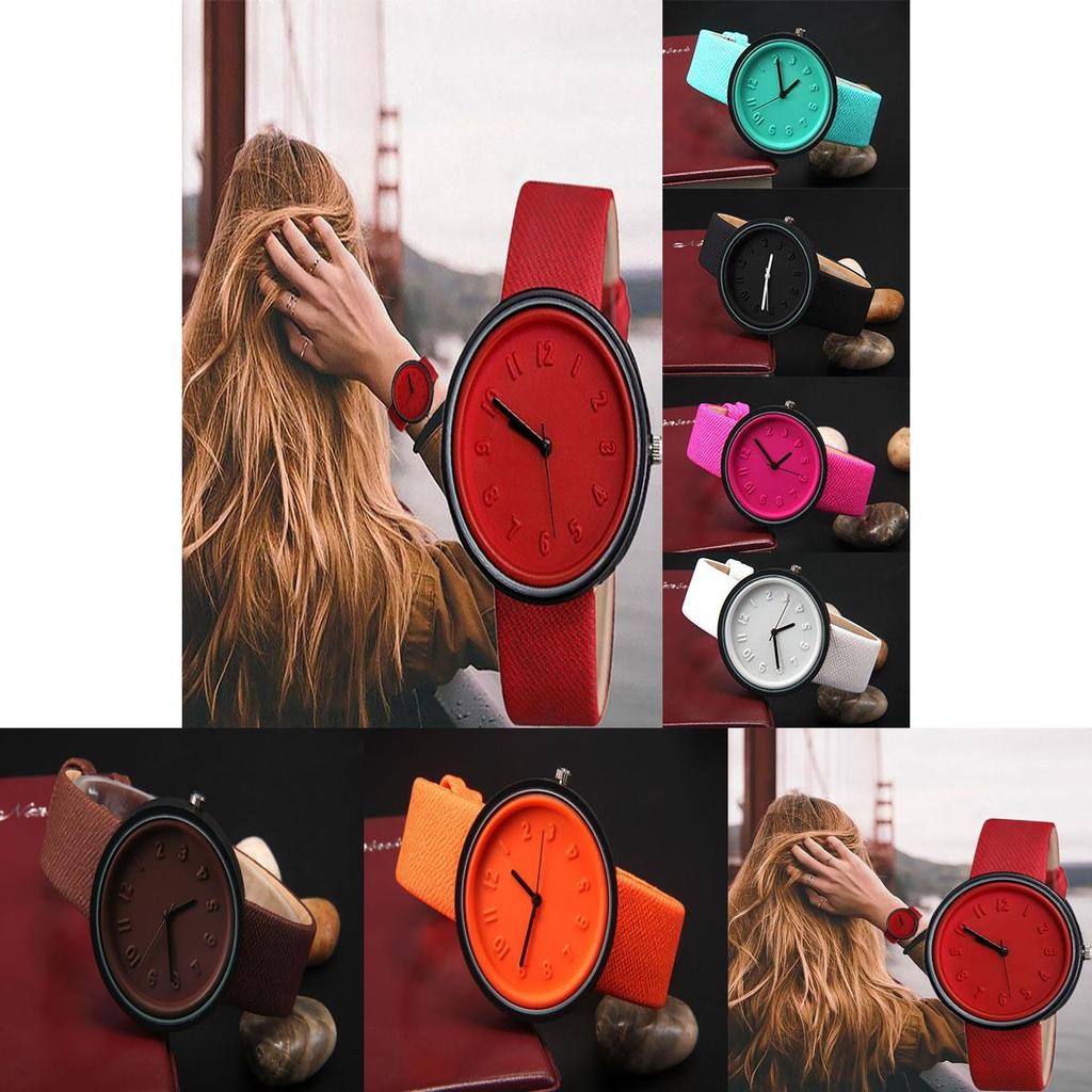 Elegant Fashion Number Dial Simple Round Wrist Watch Bracelet For Women