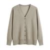 Women Sweater Coat Solid Color Single-breasted Buttons Long Sleeves Casual Cardigan Soft V Neck Casual Autumn Jacket for Daily Wear