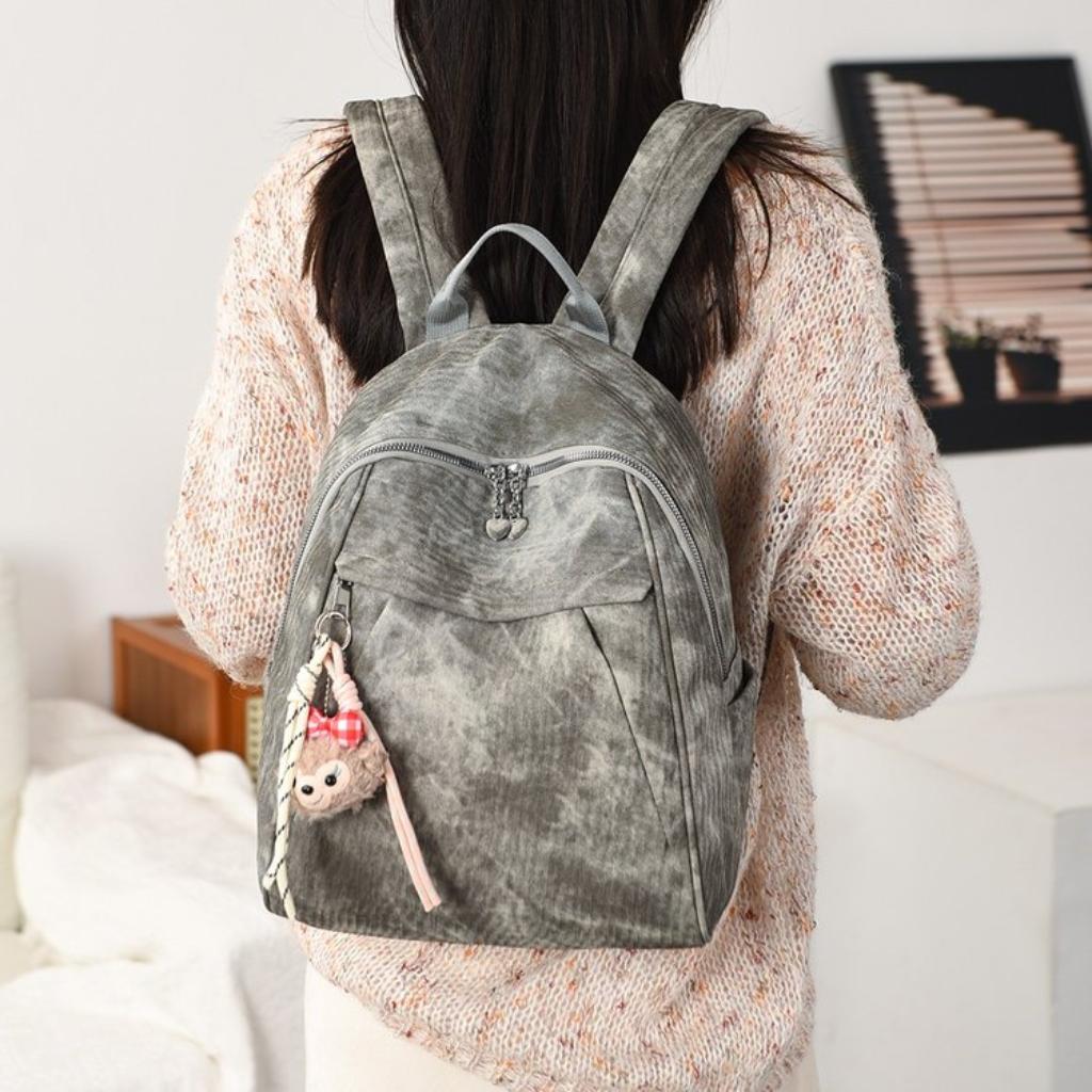Backpack Women PU Vintage Lightweight Large Capacity Multi Compartment Commuting Travel Daily