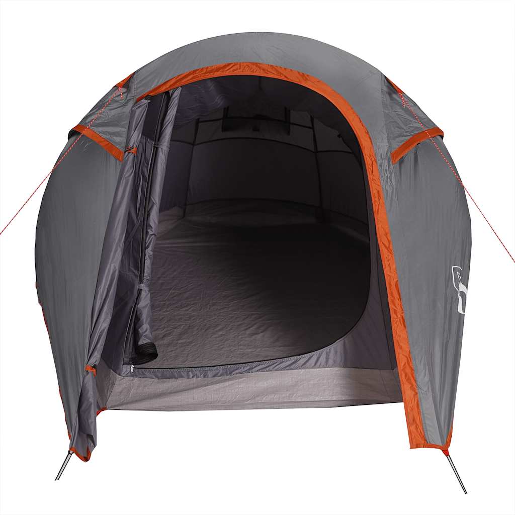Tunnel Tent for 2 Persons Grey and Orange Waterproof