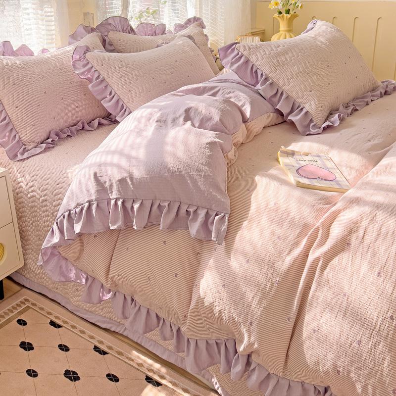 Mei Yun Ge Yun Gan Jacquard Double layer Yarn Bed Cover Han Edition Four piece Set