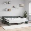 VidaXL Daybed with Trundle and Mattress Dark Grey 80x200 Cm Fabric 3197440