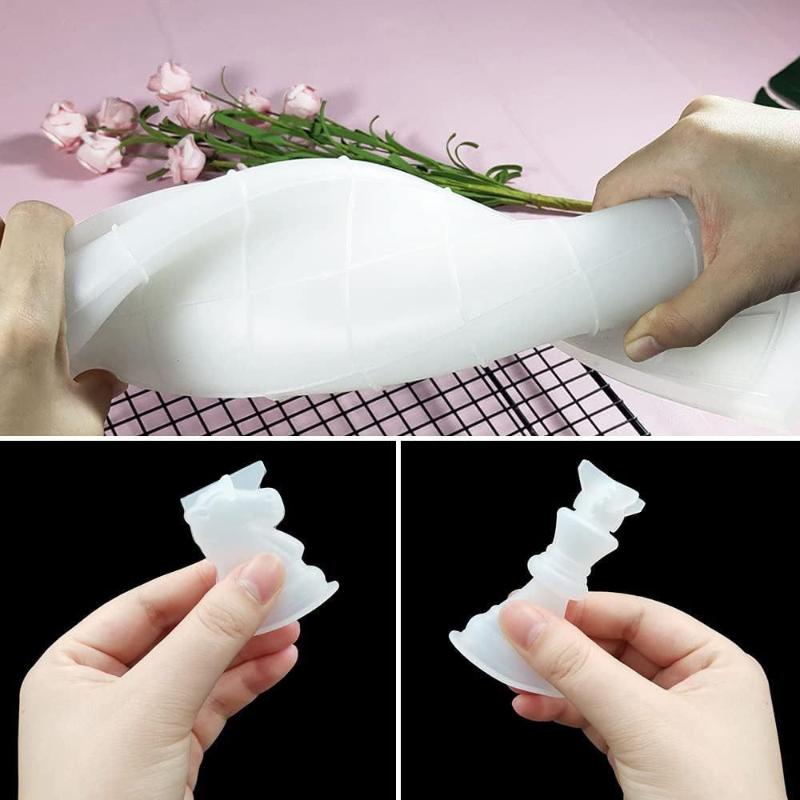 Силиконовая форма для шахматного набора с доской, 3D силиконовая форма для шахматной фигуры, для поделок DIY, подарок на день рождения