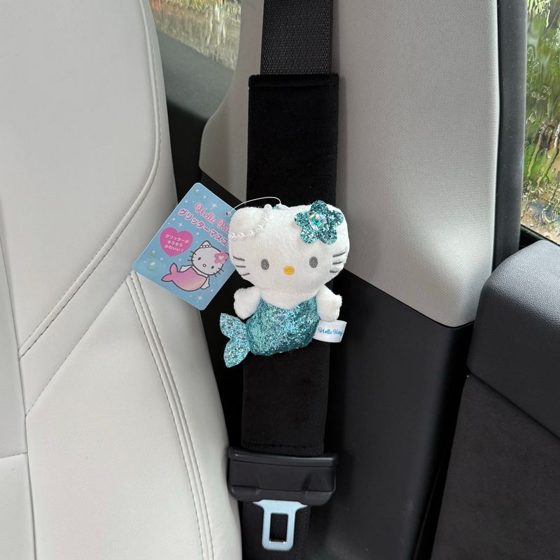 Original Glitter Mermaid Kt Plush Doll Car Seat Belt Shoulder Cover Car Interior Cartoon Doll New Car