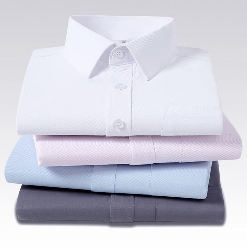 Мужская повседневная деловая рубашка большого размера с длинными рукавами, белая, синяя, черная, умная, мужская, социальная, классическая рубашка для больших размеров