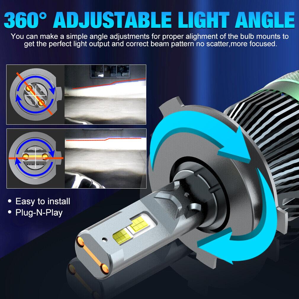 2Pcs Power Supply 24V CSP LED Truck Headlight H4 LED Canbus HB2 9003 Truck Lorry Light Headlamp Bulbs 110W 40000LM High&Low Dual Beam Kit