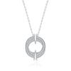 Серебряное ожерелье S925 с цирконами для женщин, двойное кольцо, круглая серебряная подвеска, универсальное, премиальное чувство