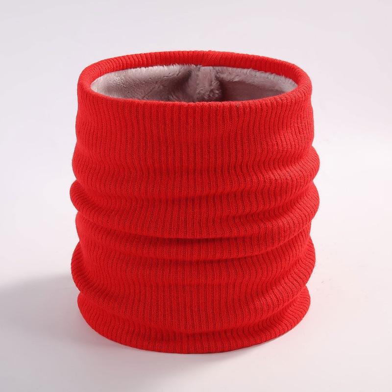 Winter Knitted Neck Cover Outdoor Warm Neck Cover Solid Color Men's and Women's Double-layer Pullover and Velvet Scarf
