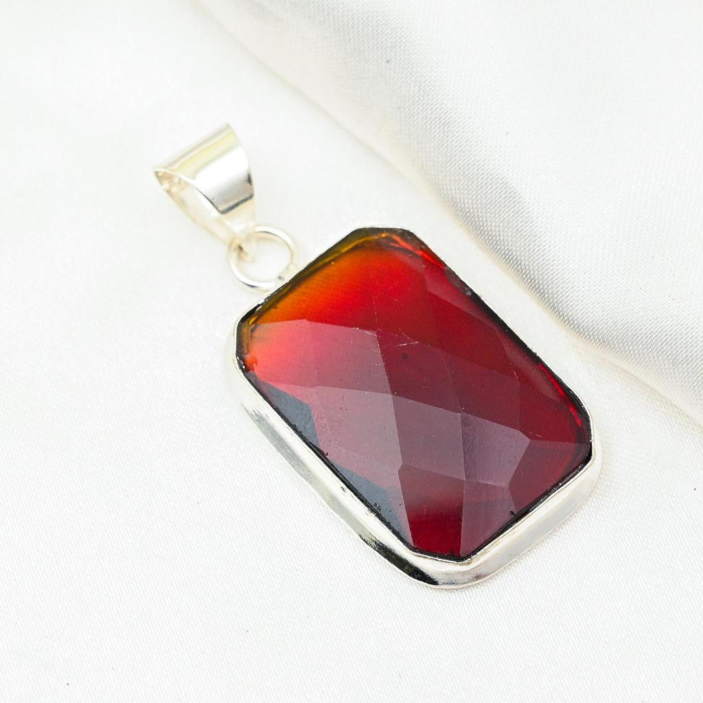 Red Garnet Jewelry, 925 Solid Sterling Silver Pendant, Handmade Gemstone Jewelry Pendant For Memorial Day