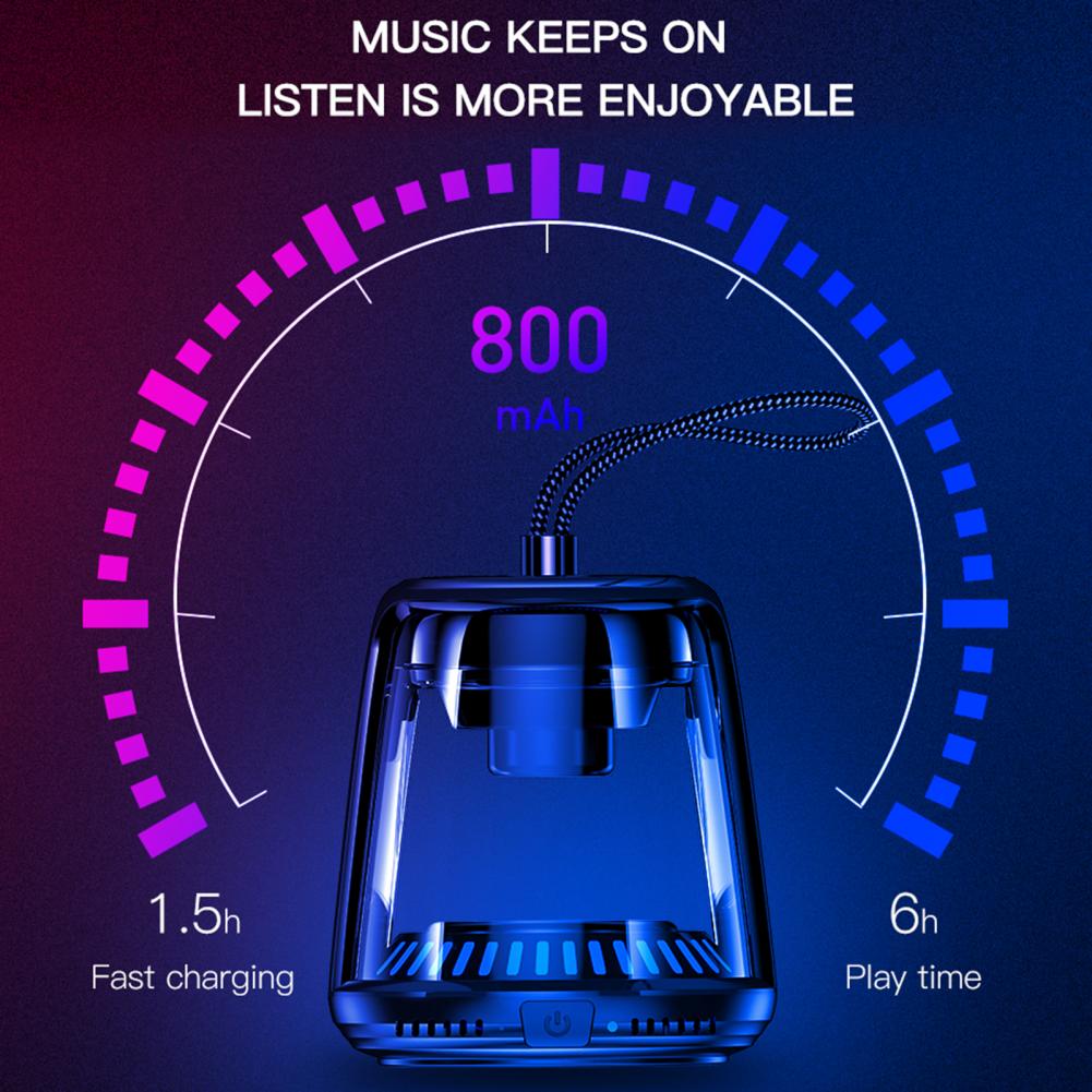 Уличный светодиодный громкоговоритель портативный прозрачный стерео бас воспроизведение аудио TWS Hifi беспроводной Bluetooth динамик