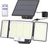 348LED Раздельный солнечный светильник 3 режима освещения Наружное украшение Настенный светильник на солнечной энергии Датчик движения PIR Водонепроницаемый Садовый гаражный светильник