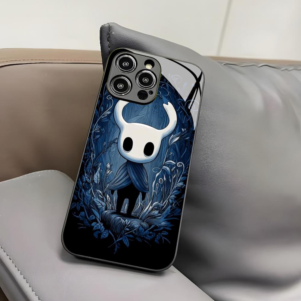 Чехол для телефона The Hollow Knight для iPhone 17 Air 16 15 14 12 11 13 Pro Max Mini X Xr Xs Puls Черная стеклянная крышка
