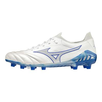 Morelia Neo III Beta Япония Круглый носок Шнуровка FG (Резиновые длинные шипы) Дышащие Легкие Футбольные Бутсы Мужские кроссовки Белые Синие P1GA229025