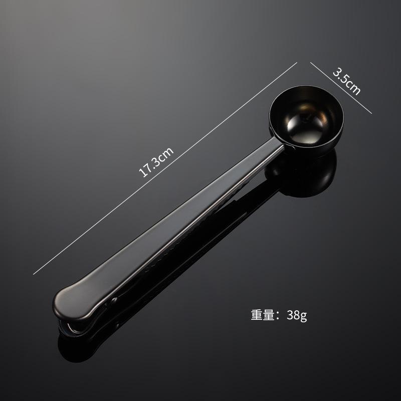 Зажим для кофейной ложки из нержавеющей стали 430, многоцелевой зажим для запечатывания пакетов, титановое покрытие PVD, розовое золото, черный цвет