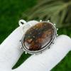 Natural Bloodstone Gemstone Pendant Green 925 Sterling Silver Indian Jewelry
