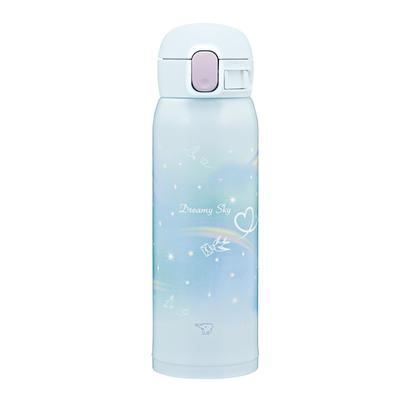 Кружка Zojirushi Mahobin из нержавеющей стали для детей, бутылка для воды, 480 мл, одно касание, бесшовная, только 3 точки ухода, радужно-голубая SM-WH48-AZ