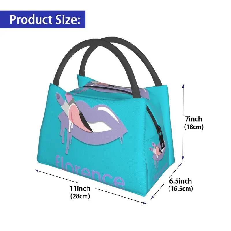 Пользовательские помады Florence By Mills Lunch Bag Женщины Cooler Теплый изолированный Lunch Box для пикника Кемпинга Работа Путешествия